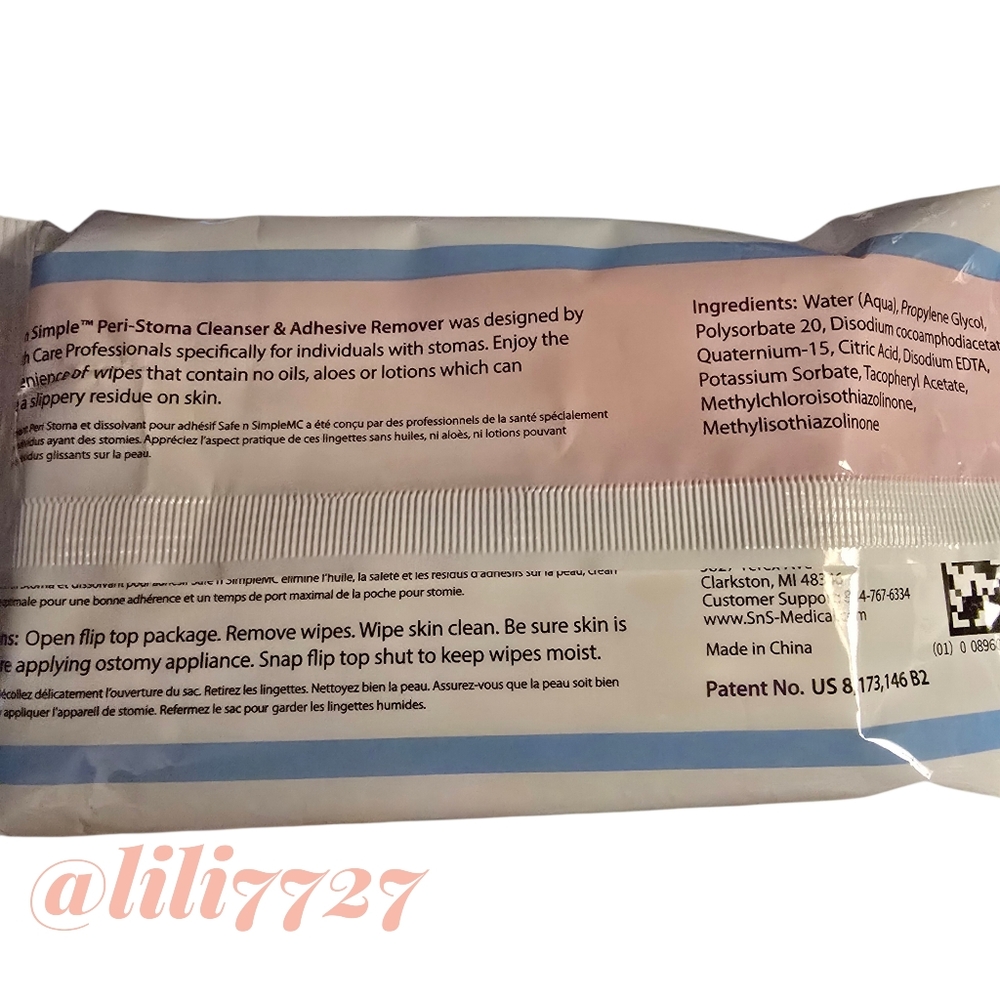 Safe And Simple Peri-Stoma Adhesive Remover 50 Thick And Soft Ostomy Care 3pks! - Picture 3 of 9